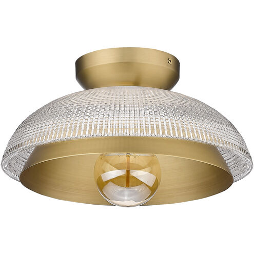 Crawford 1 Light 12 inch Brushed Champagne Bronze Flush Mount Ceiling Light